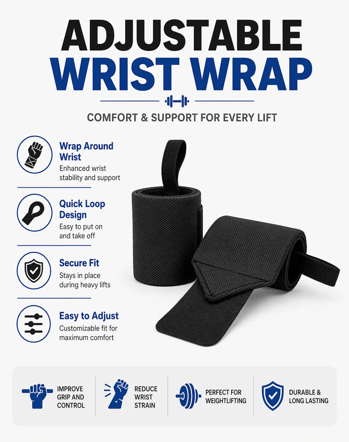 Heavy Duty Weightlifting Wrist Wraps